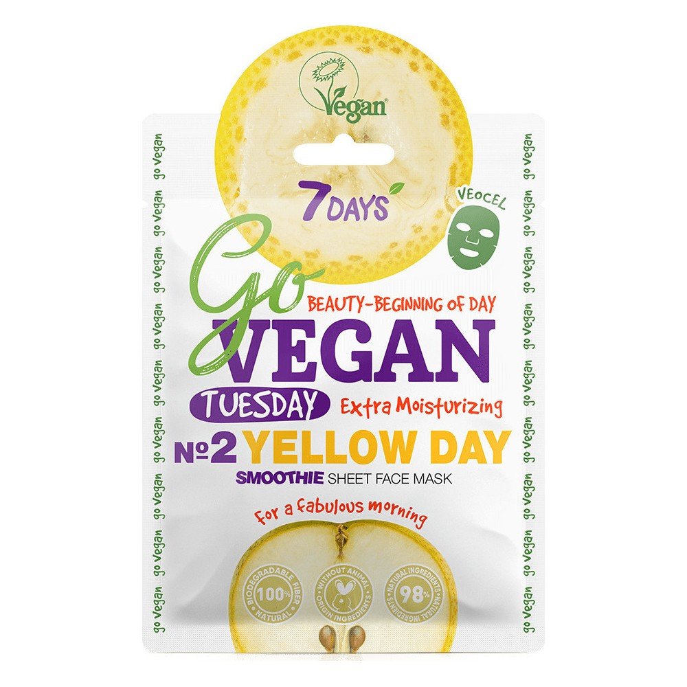 7Days Go Vegan Face Mask Yellow Day Μάσκα για Ενυδάτωση & Λάμψη, 25g