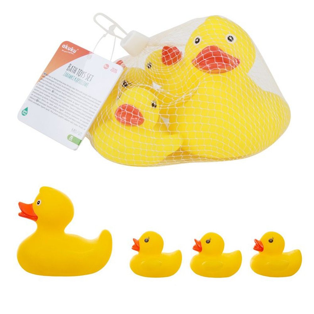 Akuku Bath Toys Ducks Παπάκια για το Μπάνιο του Μωρού, 4τμχ