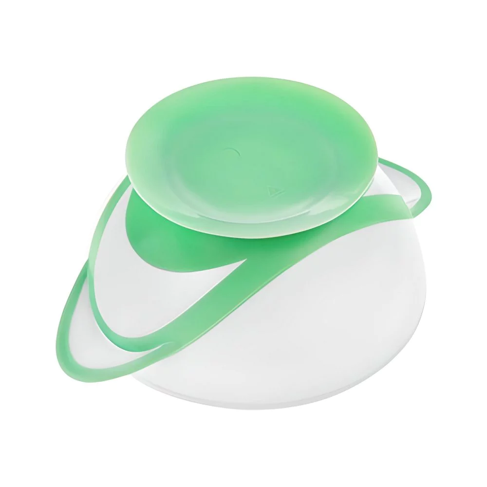 Akuku White/Green A0504 Φαγητοδοχείο με Βεντούζα & Κουτάλι, 2 τμχ Akuku White/Green A0504 Φαγητοδοχείο με Βεντούζα & Κουτάλι, 2 τμχ