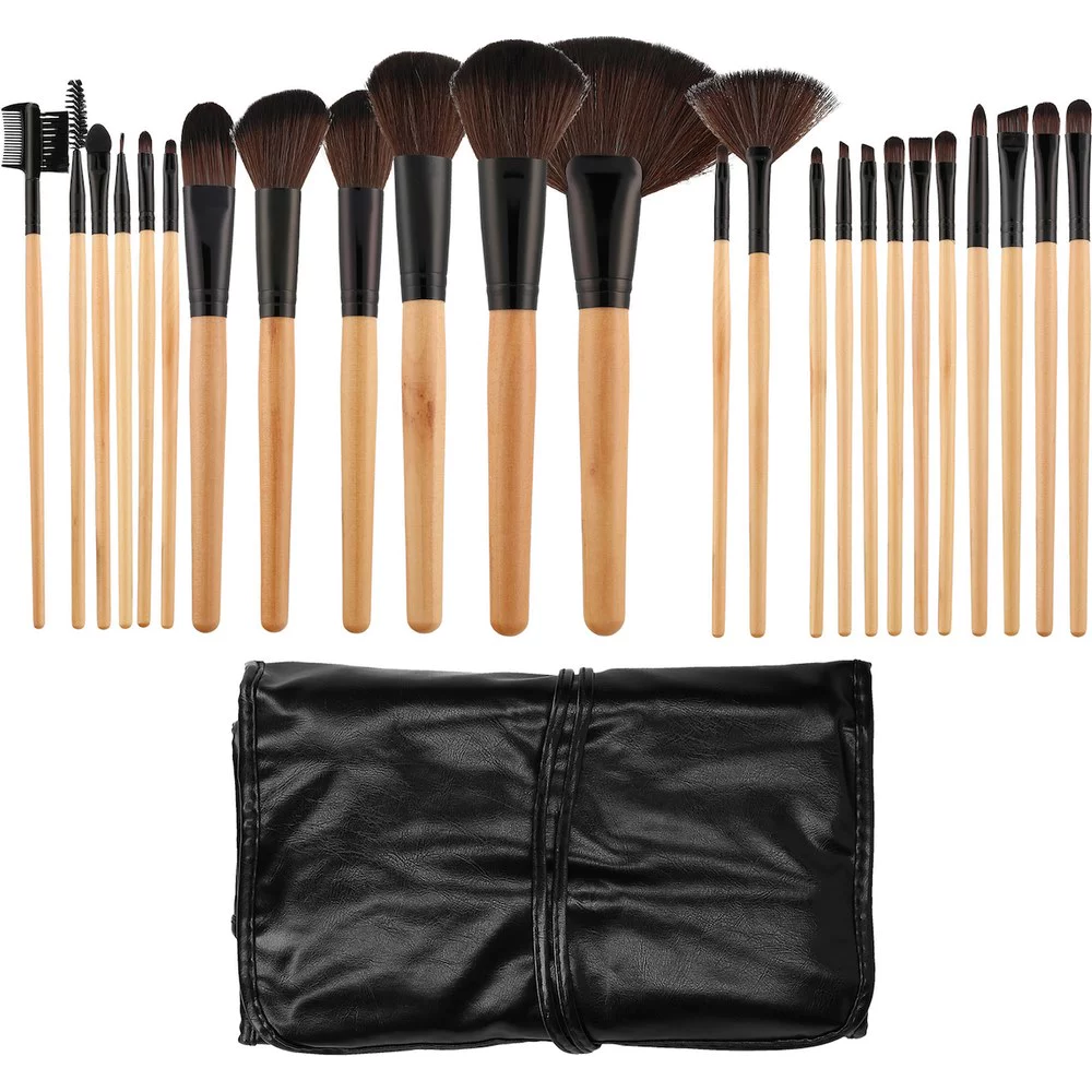 Tools for Beauty Makeup Brush Set with Pouch 24τμχ Wooden Black Tools for Beauty Makeup Brush Set with Pouch 24τμχ Wooden Black
