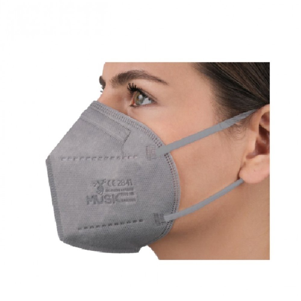 Musk Meltblown Protective Mask FFP2 NR Προστατευτική Μάσκα μιας Χρήσης 1 Τμχ Γκρι