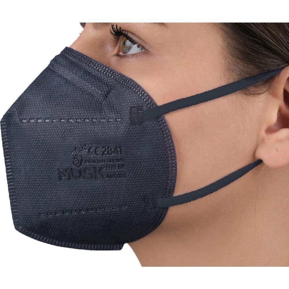 Musk Meltblown Protective Mask FFP2 NR Προστατευτική Μάσκα μιας Χρήσης 1 Τμχ Μπλε