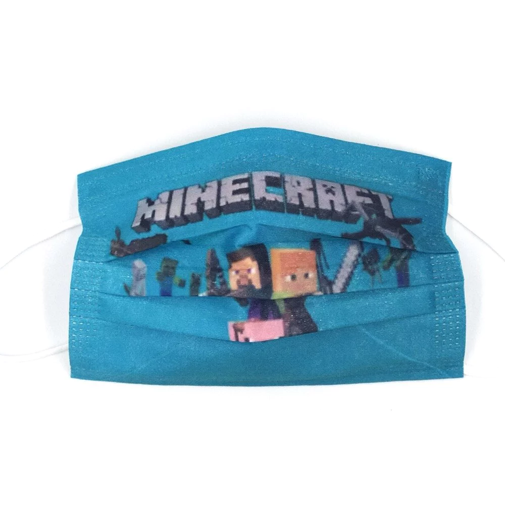 Παιδική Μάσκα Προστασίας Μιας Χρήσης Minecraft, 10τμχ Παιδική Μάσκα Προστασίας Μιας Χρήσης Minecraft, 10τμχ