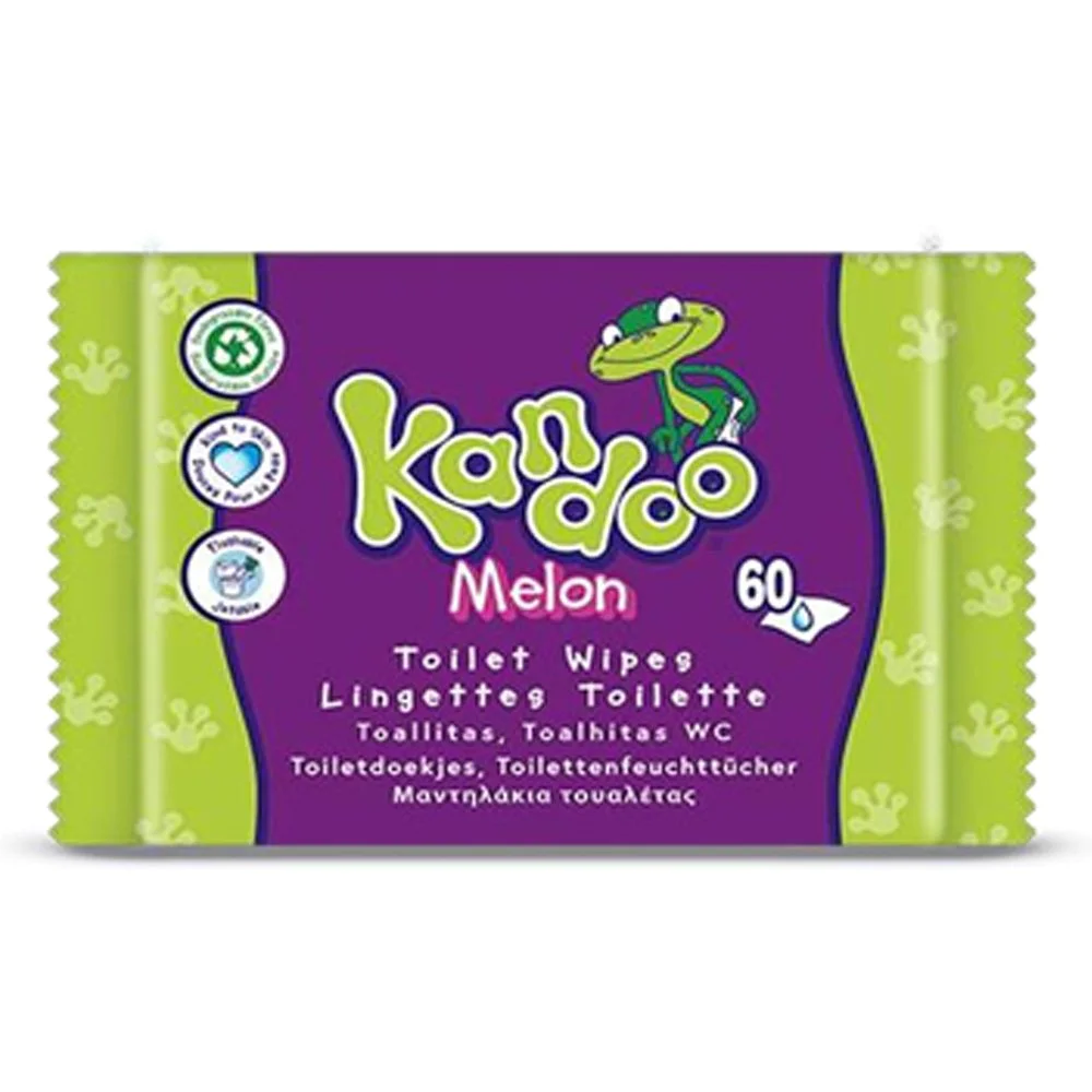 Kandoo Melon Βιοδιασπώμενα Παιδικά Υγρά Μαντηλάκια Τουαλέτας, 3x60τμχ Kandoo Melon Βιοδιασπώμενα Παιδικά Υγρά Μαντηλάκια Τουαλέτας, 3x60τμχ