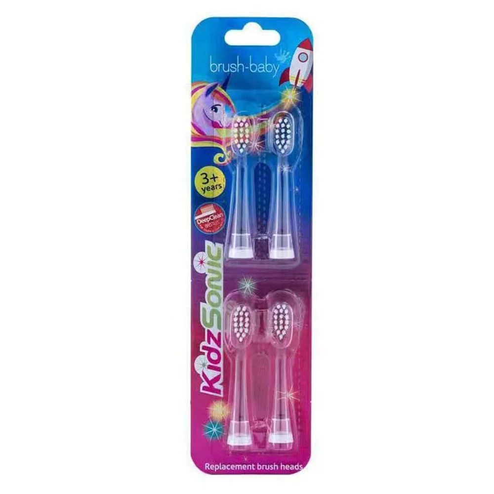 Brush-Baby Ανταλλακτικά για Οδοντόβουρτσα KidzSonic 3+ ετών, 4τμχ Brush-Baby Ανταλλακτικά για Οδοντόβουρτσα KidzSonic 3+ ετών, 4τμχ