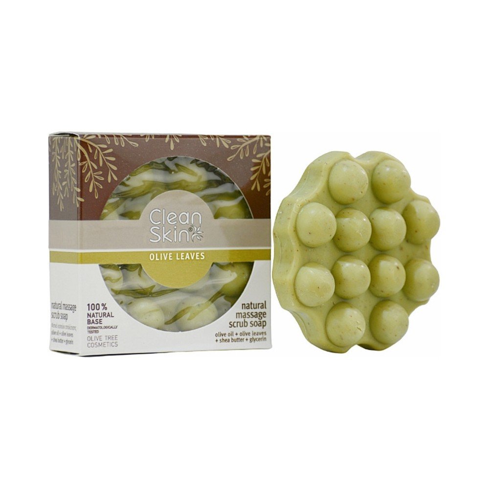 CleanSkin Φυσικό Σαπούνι Μασάζ Για Αδυνάτισμα & Ενυδάτωση Με Φύλλα Ελιάς, 100gr