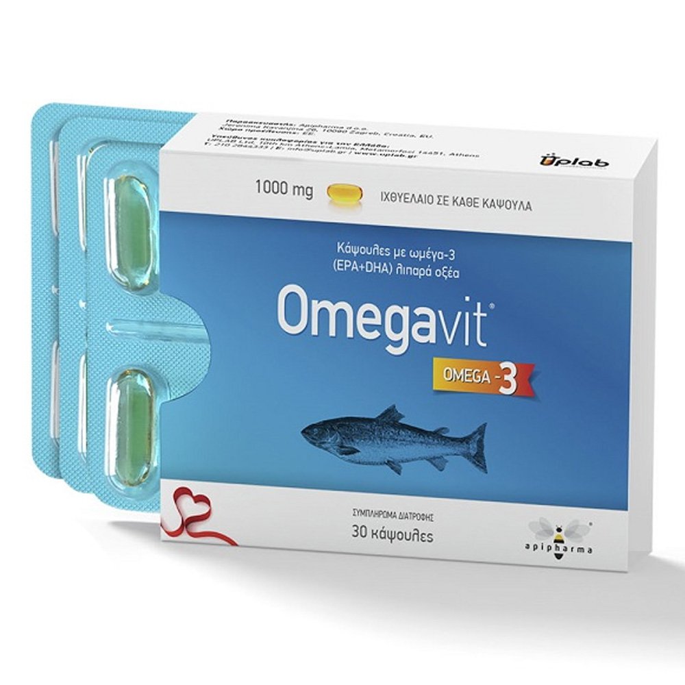 Uplab Omegavit Epa & Dha Συμπλήρωμα Διατροφής με Ωμέγα-3 Λιπαρά Οξέα 1000mg, 30 Κάψουλες