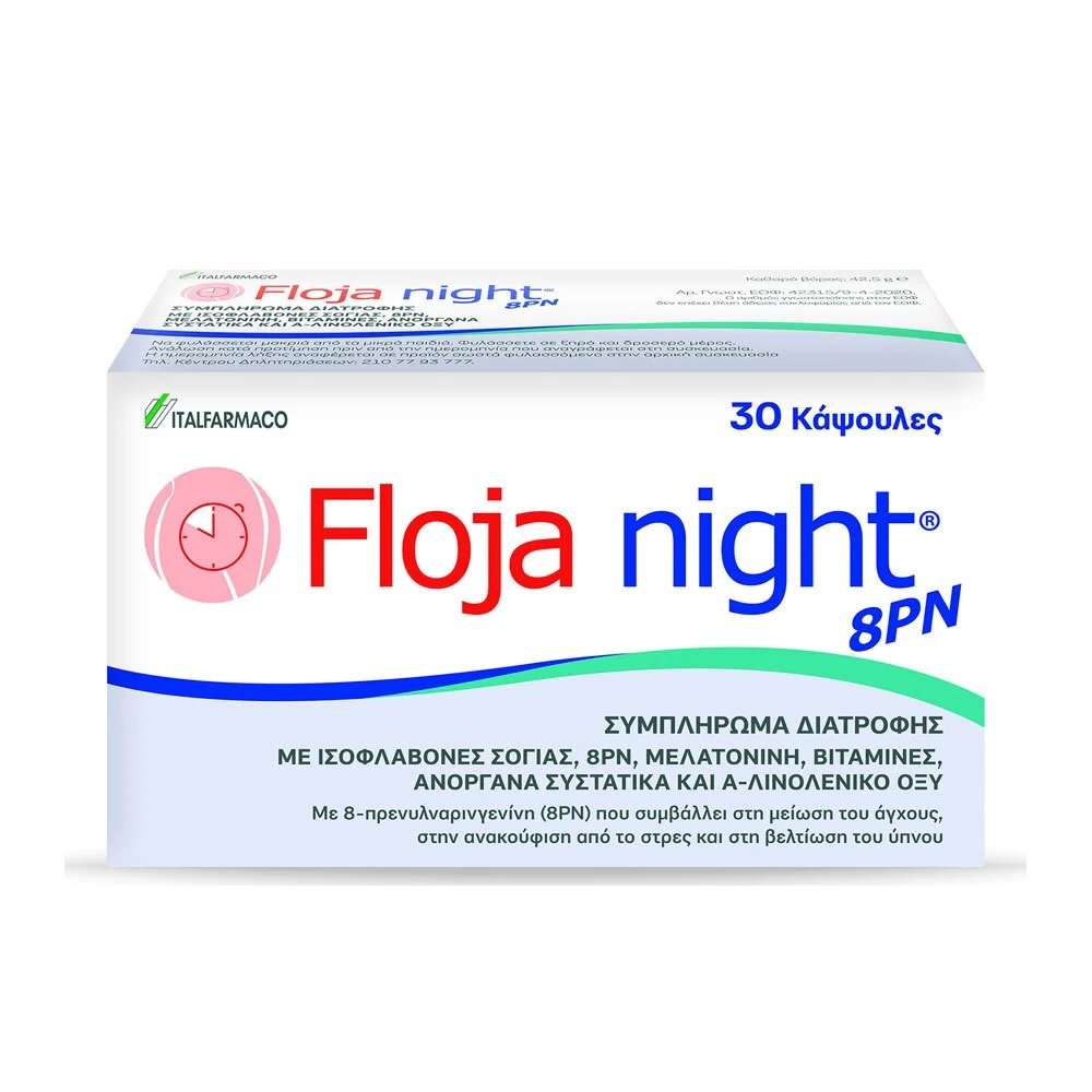 ITF Floja Night 8PN Ειδικό Συμπλήρωμα Διατροφής, 30caps