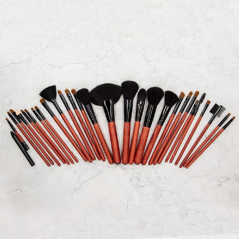Tools for Beauty Makeup Brush Set with Pouch 24τμχ Wooden Black