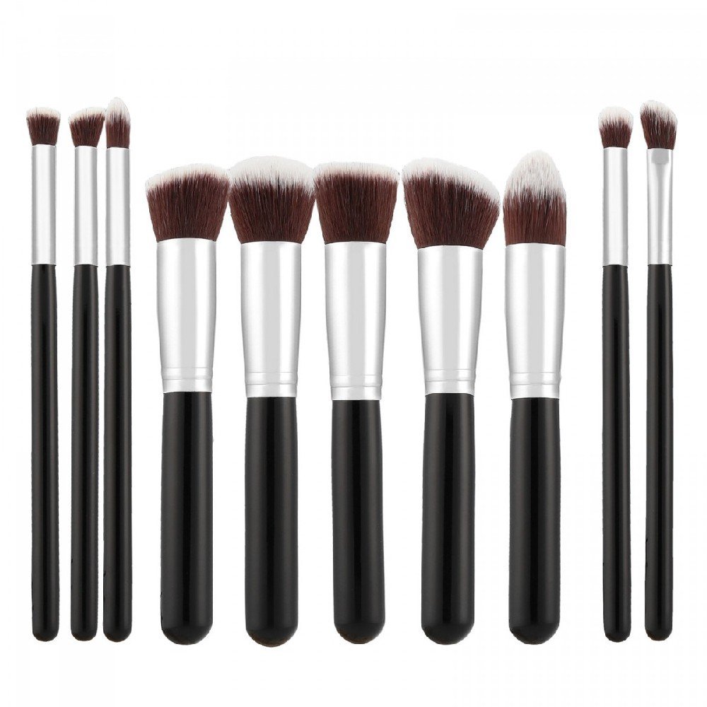 Tools For Beauty Kabuki 10pcs Brush Set Black, ΠΙΝΕΛΑ ΜΑΚΙΓΙΑΖ