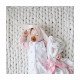 Lulujo Baby Ύφασμα για Νεογέννητα, Ροζ Κουνελάκι,1τμχ 
