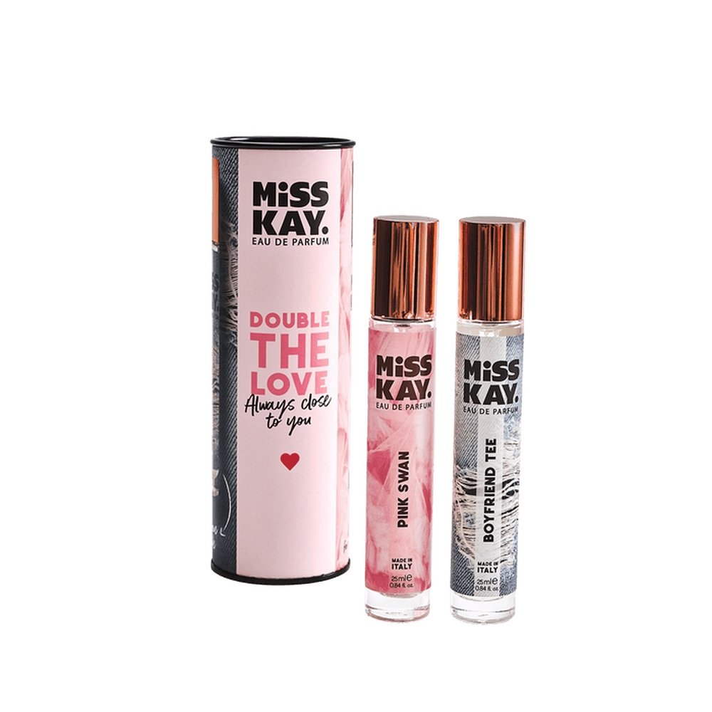 Miss Kay Double the Love σετ - Pink Swan 25ml + Boyfriend Tee 25ml, 2x25ml