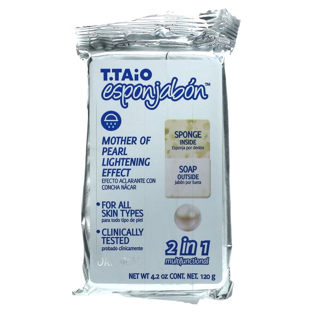 T.Taio Esponjabon 2in1 Σαπούνι - Σφουγγάρι με Μαργαριταρόριζα & Λευκαντική δράση, 120gr