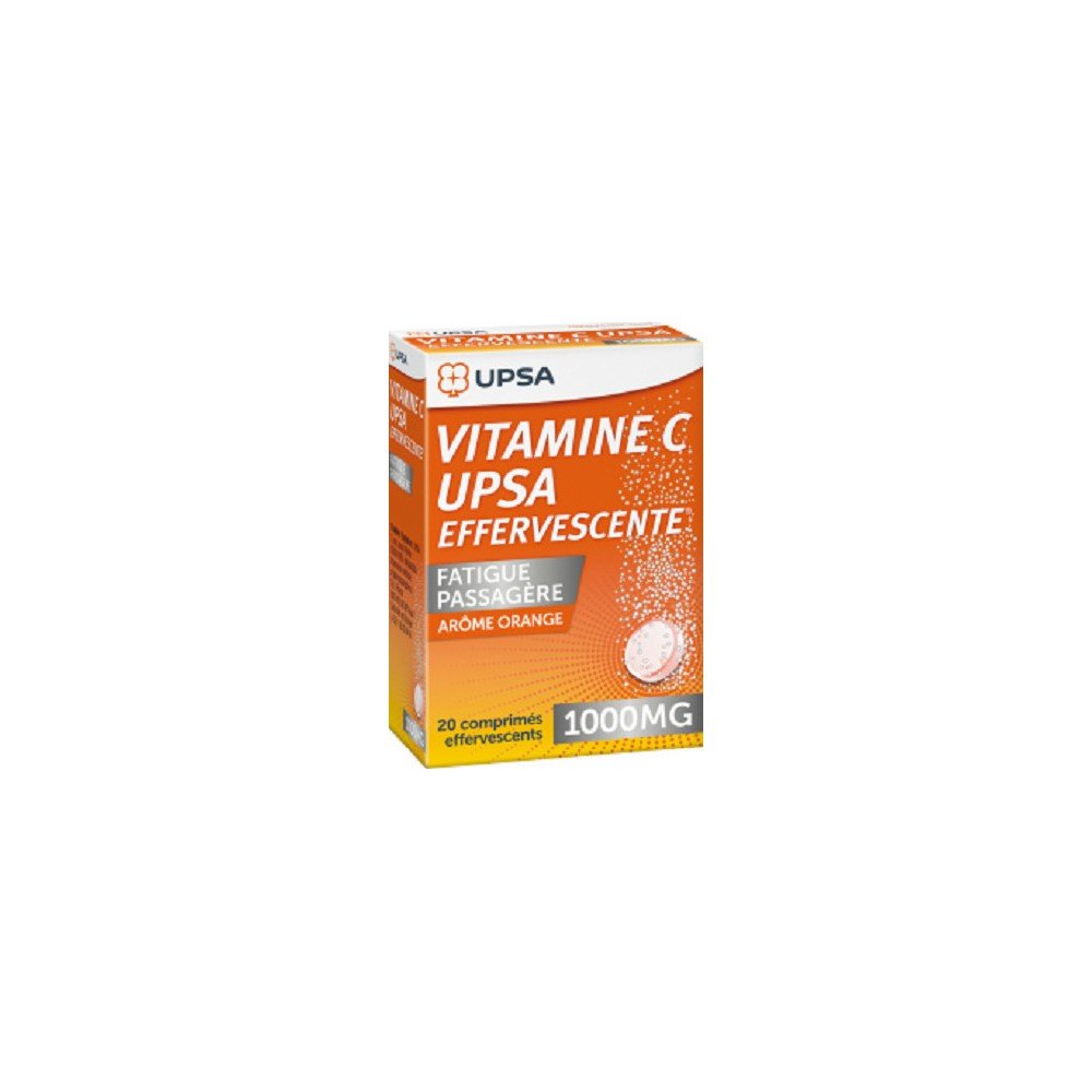 Upsavit-C Vitamin C 1000mg - Συμπλήρωμα Διατροφής Βιταμίνης C, 20 αναβράζοντα δισκία  με γεύση πορτοκάλι