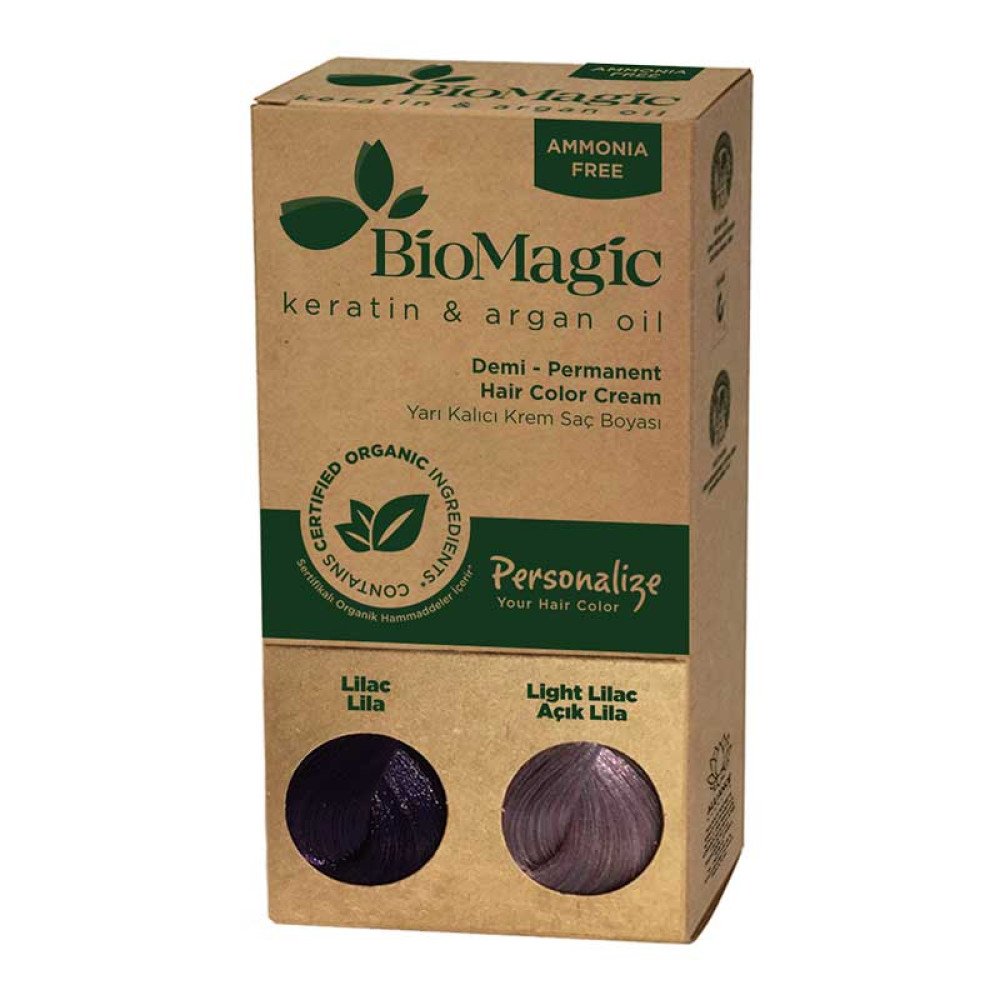 BioMagic Keratin & Argan Oil Hair Color Demi-Permanent Λιλά, 60ml