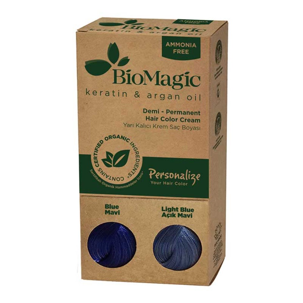 BioMagic Keratin & Argan Oil Hair Color Demi-permanent Ανοιχ΄το Μπλε, 60ml