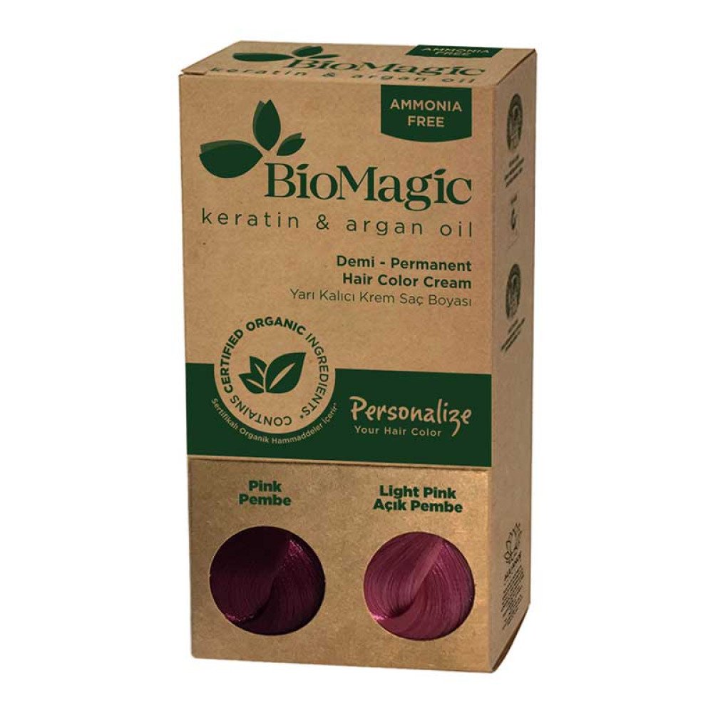 BioMagic Keratin & Argan Oil Hair Color Demi-Permanent Ροζ, 60ml