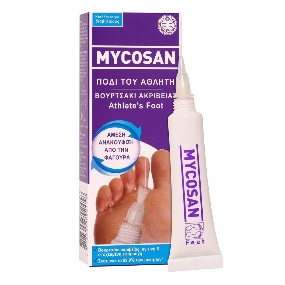 Mycosan Athlete’s Foot Treatment Gel Θεραπευτικό Gel Έναντι των Μυκήτων που Προκαλούν το Πόδι του Αθλητή, 15ml Mycosan Athlete’s Foot Treatment Gel Θεραπευτικό Gel Έναντι των Μυκήτων που Προκαλούν το Πόδι του Αθλητή, 15ml