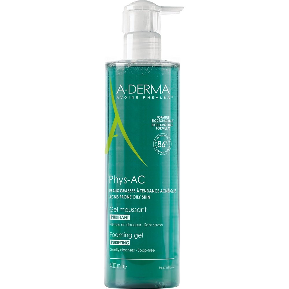 A-Derma Phys-Ac Gel Moussant Purifiant Τζελ Καθαρισμού για Δέρμα με Τάση Ακμής, 400ml A-Derma Phys-Ac Gel Moussant Purifiant Τζελ Καθαρισμού για Δέρμα με Τάση Ακμής, 400ml