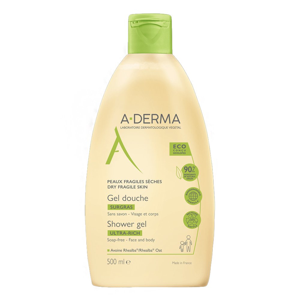 A-Derma The Essentials Εξαιρετικά Πλούσιο Ζελ Καθαρισμού για το Ξηρό Δέρμα, 500ml