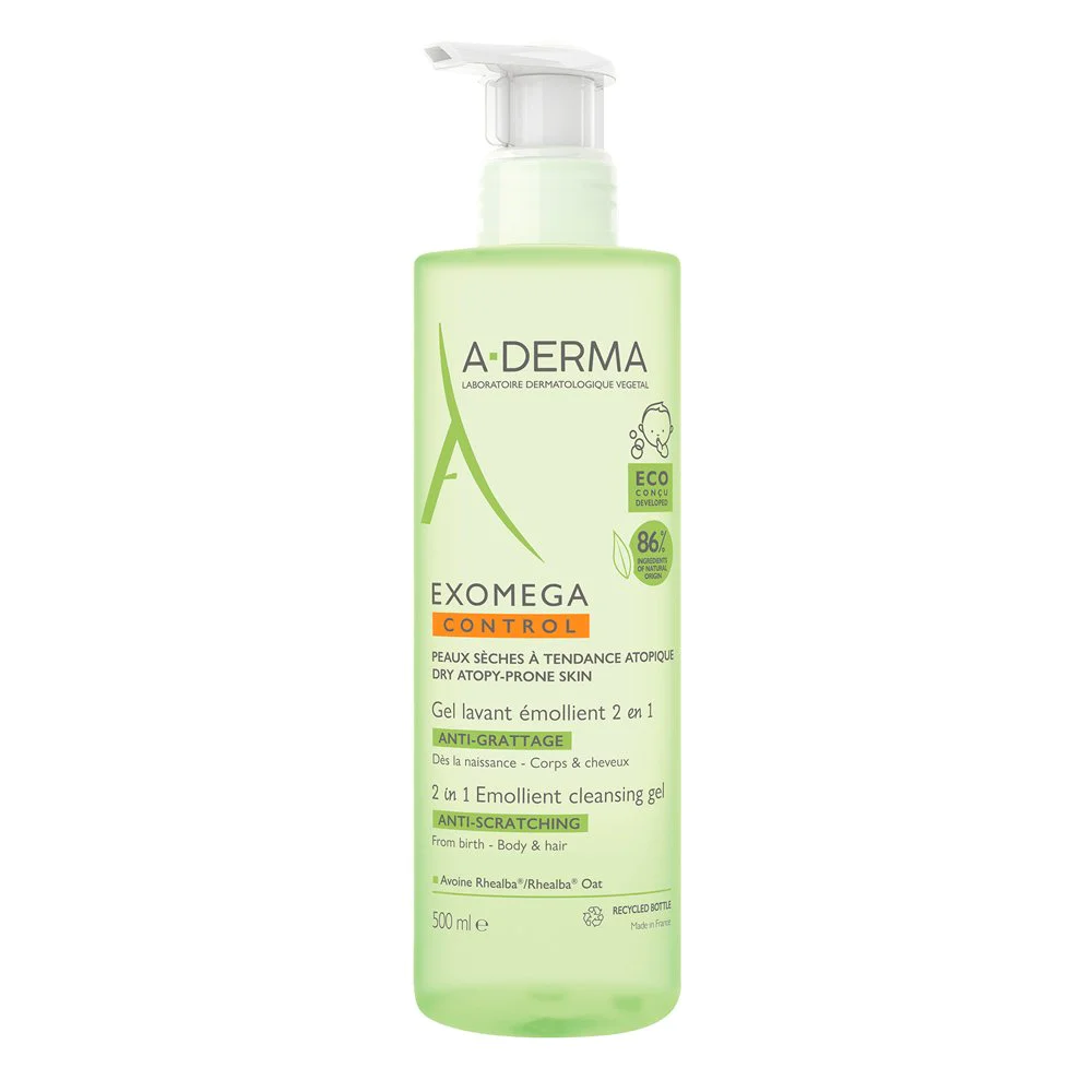 A-Derma Exomega Control Emollient Μαλακτικό Ζελ Καθαρισμού 2 σε 1 κατά του Αισθήματος Κνησμού, 500ml A-Derma Exomega Control Emollient Μαλακτικό Ζελ Καθαρισμού 2 σε 1 κατά του Αισθήματος Κνησμού, 500ml