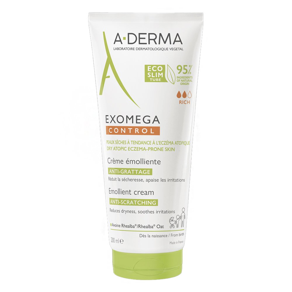 A-Derma Exomega Control Emollient Cream Ενυδατική Κρέμα Ανάπλασης Σώματος για Ξηρές Επιδερμίδες, 200ml