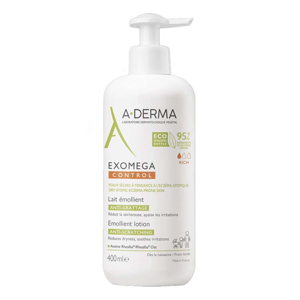 A-Derma Exomega Control Emollient Lotion Μαλακτικό Γαλάκτωμα για Δέρμα με Τάση Ατοπίας, 400ml