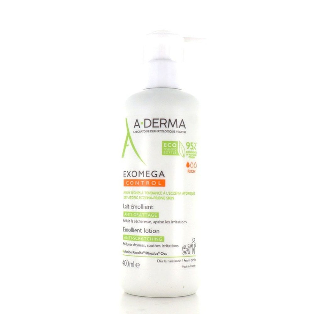 A-Derma Exomega Control Emollient Lotion Μαλακτικό Γαλάκτωμα για Δέρμα με Τάση Ατοπίας, 400ml