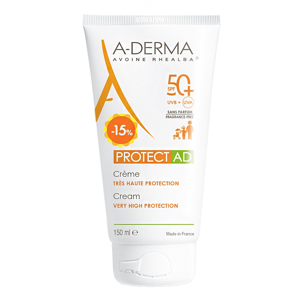 A-Derma Promo -15% Protect AD Αντηλιακή Κρέμα για Ευαίσθητο & Ξηρό Δέρμα SPF50+, 150ml 
