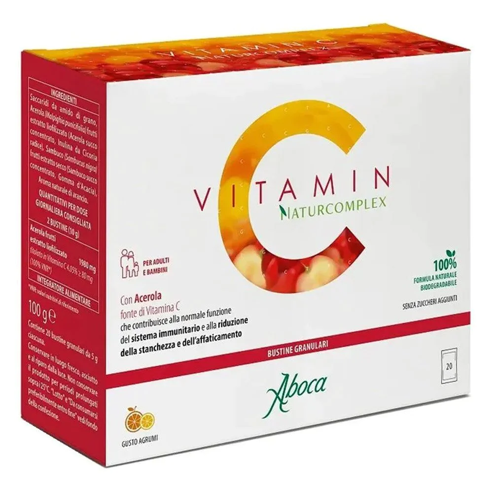 Aboca Vitamin C Naturacomplex Συμπλήρωμα Διατροφής για Ενίσχυση του Ανοσοποιητικού, 20 Φακελάκια Aboca Vitamin C Naturacomplex Συμπλήρωμα Διατροφής για Ενίσχυση του Ανοσοποιητικού, 20 Φακελάκια