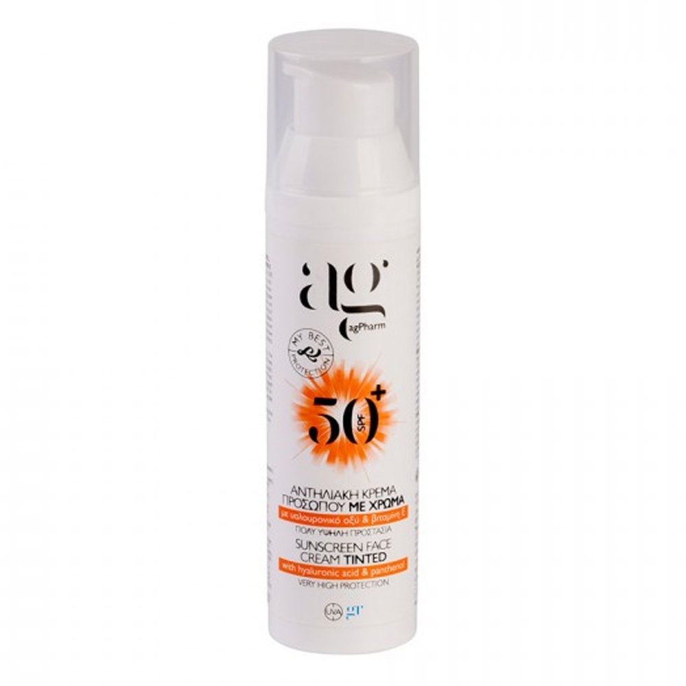 AG Pharm Sunscreen Face SPF50+ Αντηλιακή Κρέμα Προσώπου με Χρώμα, 50ml