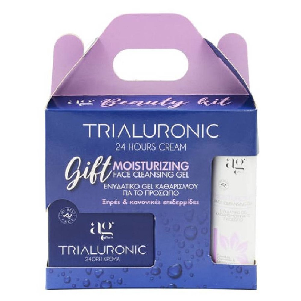 AG Pharm Beauty Kit με Trialuronic 24hours Cream με Τριπλό Υαλουρονικό 50ml & Δώρο Cleasing Gel Ενυδατικό Καθαριστικό Τζελ για Κανονικές-Ξηρές Επιδερμίδες 100ml