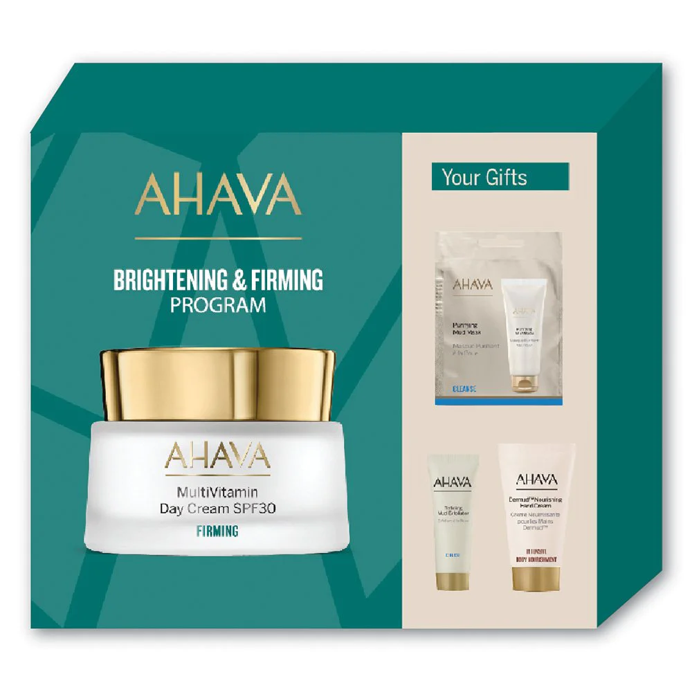 Ahava Promo Pack MultiVitamin Κρέμα Ημέρας SPF30 50ml, Purifying Mud Mask 8ml, Refining Mud Exfoliator 15ml, Dermud Κρέμα Χεριών 40ml, 1σετ Ahava Promo Pack MultiVitamin Κρέμα Ημέρας SPF30 50ml, Purifying Mud Mask 8ml, Refining Mud Exfoliator 15ml, Dermud Κρέμα Χεριών 40ml, 1σετ