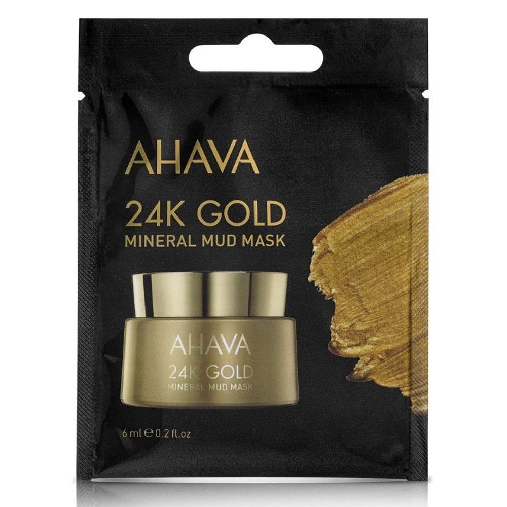 Ahava Mineral Mud Mask 24K Gold Μάσκα Προσώπου Με Καθαρό Χρυσό Για Σύσφιξη, 6ml