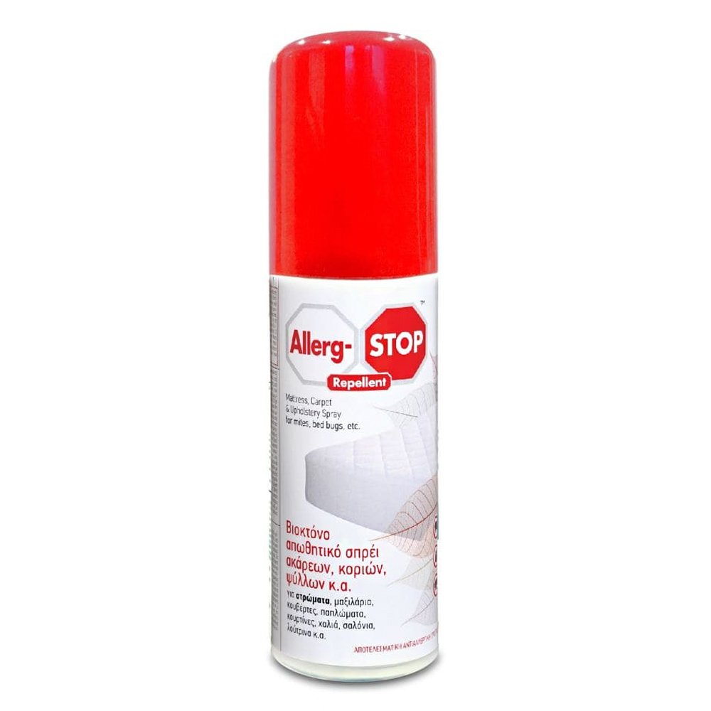Allerg-Stop Repellent Εγκεκριμένο Βιοκτόνο Απωθητικό Σπρέι Ακάρεων Κοριών και Ψύλλων με Γερανιόλη, 100ml
