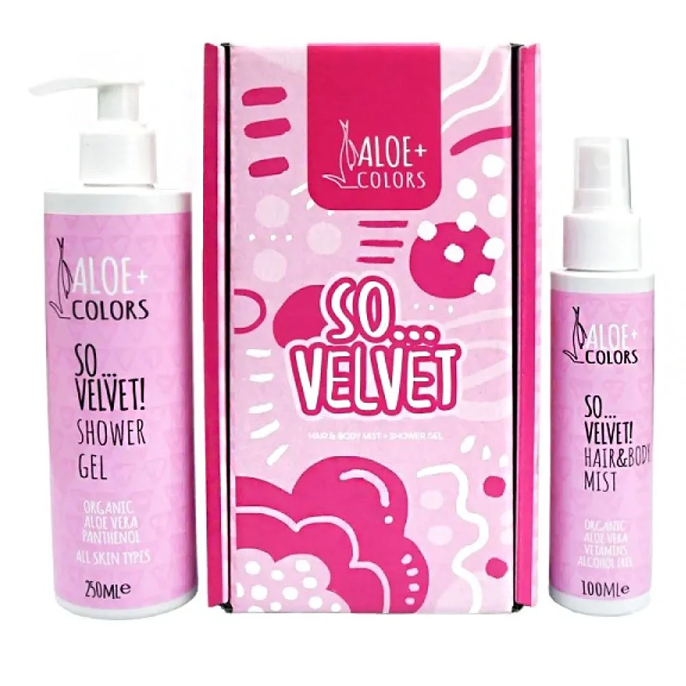 Aloe Colors Promo Gift Set So Velvet So...Velvet! Shower Gel, 250ml & So...Velvet! Hair & Body Mist, 100ml Aloe Colors Promo Gift Set So Velvet So...Velvet! Shower Gel, 250ml & So...Velvet! Hair & Body Mist, 100ml