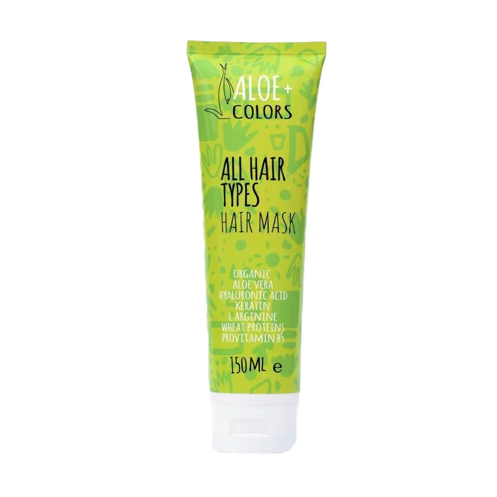 Aloe Colors Hair Mask All Hair Types Πλούσια Ενυδατική Μάσκα Μαλλιών με Aloe Vera & Υαλουρονικό Οξύ, 150ml