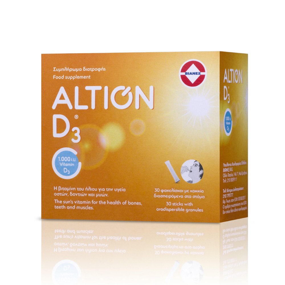 Altion Βιταμίνη D3 1000IU Συμπλήρωμα Διατροφής Βιταμίνη D3 , 30 φακελίσκοι