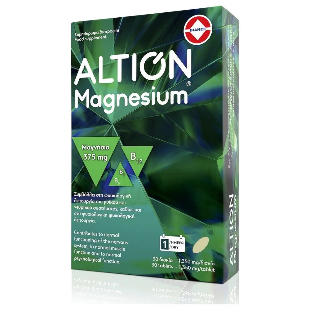 Altion Magnesium Συμπλήρωμα Διατροφής με Μαγνήσιο 375mg, 30tabs Altion Magnesium Συμπλήρωμα Διατροφής με Μαγνήσιο 375mg, 30tabs