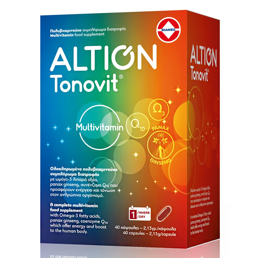  Altion Tonovit Multivitamin Ολοκληρωμένο Πολυβιταμινούχο Συμπλήρωμα Διατροφής, 40κάψουλες
