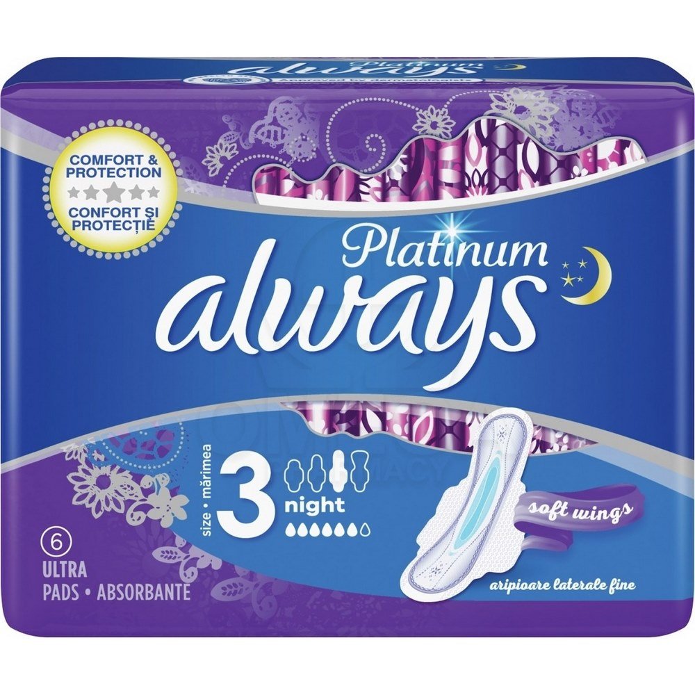 Always Ultra Platinum Night Νο 3 Σερβιέτες, 6τμχ