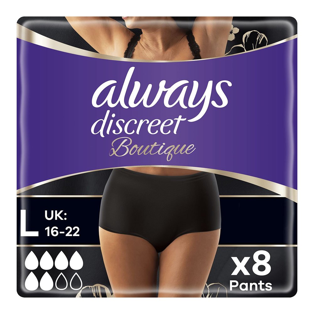 Always Discreet Boutique Pants Plus Εσώρουχα για την Ακράτεια, 8τμχ