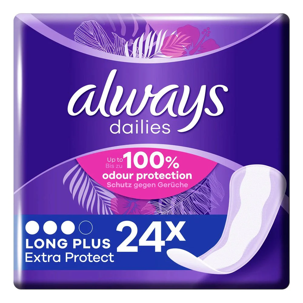 Always Dailies Long Plus Extra Protect Σερβιετάκια για Καθημερινή Χρήση, 24τμχ Always Dailies Long Plus Extra Protect Σερβιετάκια για Καθημερινή Χρήση, 24τμχ