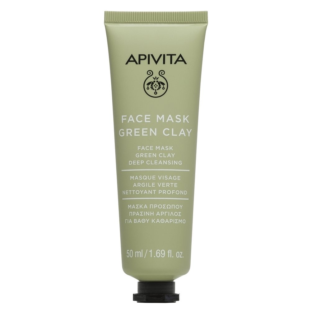 Apivita Face Mask Green Clay Μάσκα Προσώπου για Βαθύ Καθαρισμό με Πράσινη Άργιλο, 50ml