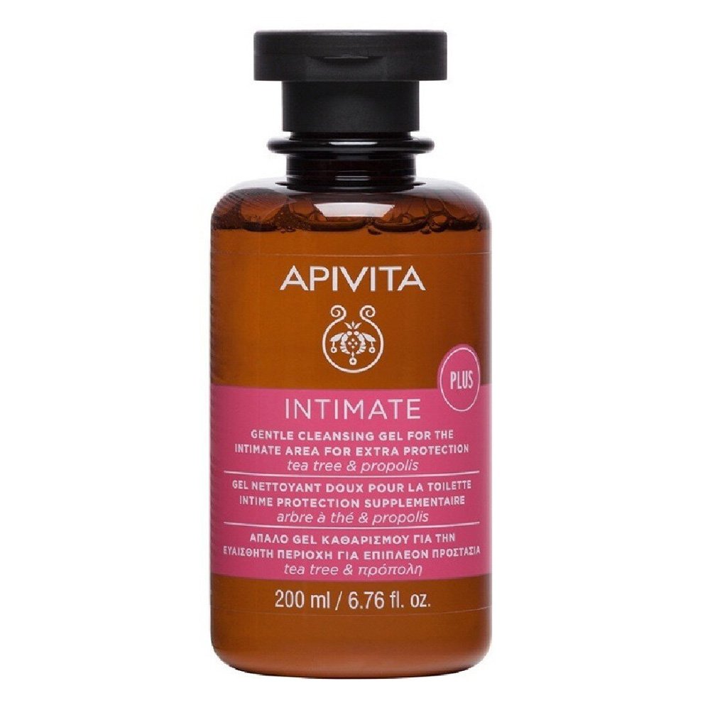 Apivita Intimate Plus Απαλό Gel Καθαρισμού της Ευαίσθητης Περιοχής με Tea Tree & Πρόπολη, 200ml