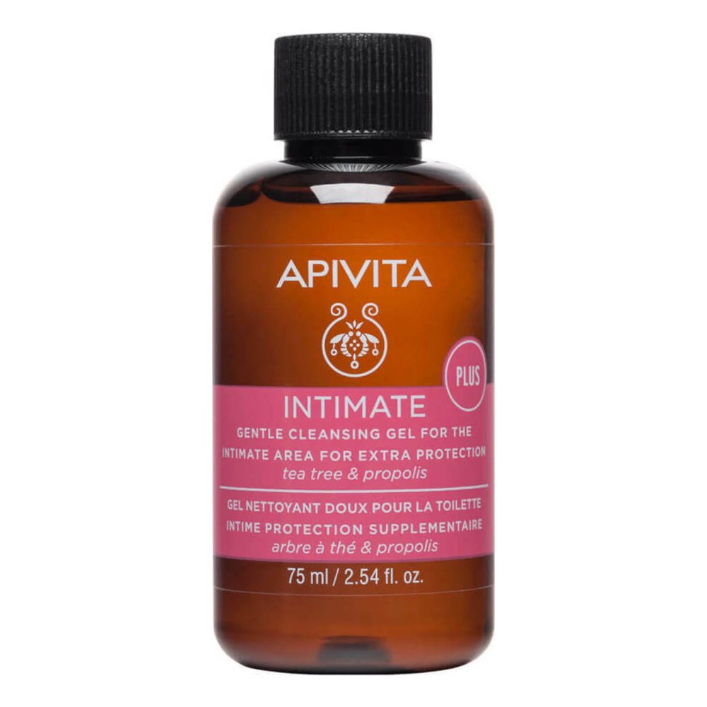 Apivita Intimate Plus Απαλό Gel Καθαρισμού για την Ευαίσθητη Περιοχή για Επιπλέον Προστασία σε Περιπτώσεις Συχνών Μικροενοχλήσεων, με Tea Tree & Πρόπολη, 75ml