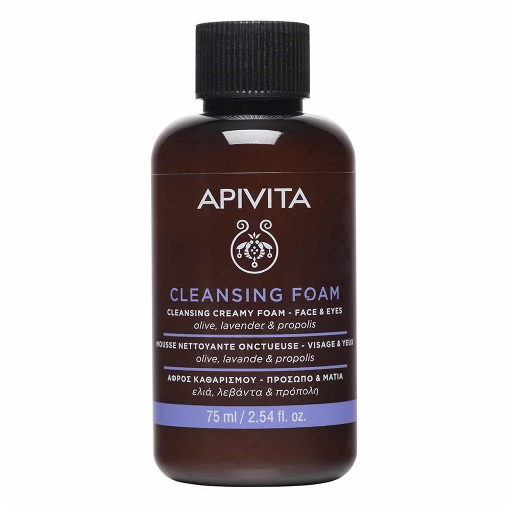 Apivita Cleansing Foam Αφρός Καθαρισμού Προσώπου & Ματιών Με Ελιά & Λεβάντα, 75ml