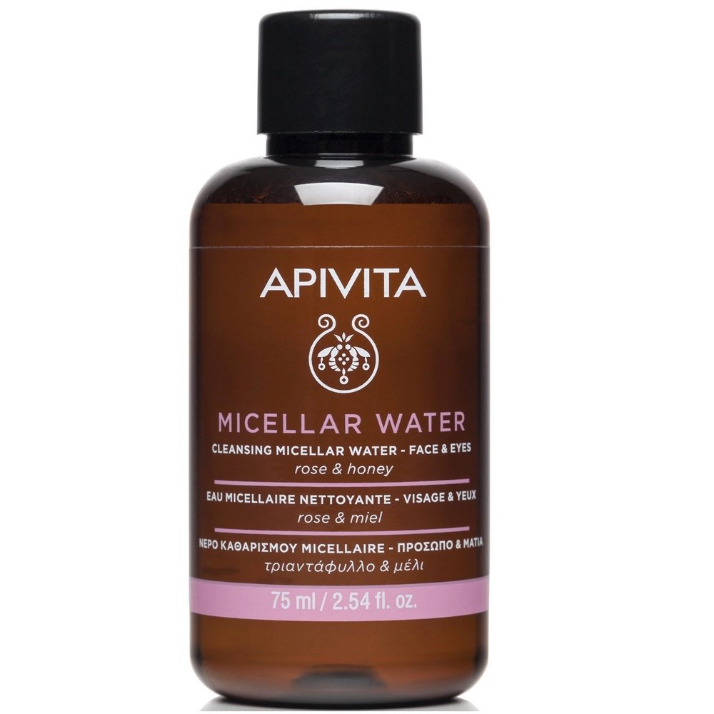 Apivita Mini Νερό Καθαρισμού Micellaire για Πρόσωπο και Μάτια με Τριαντάφυλλο & Μέλι, 75ml