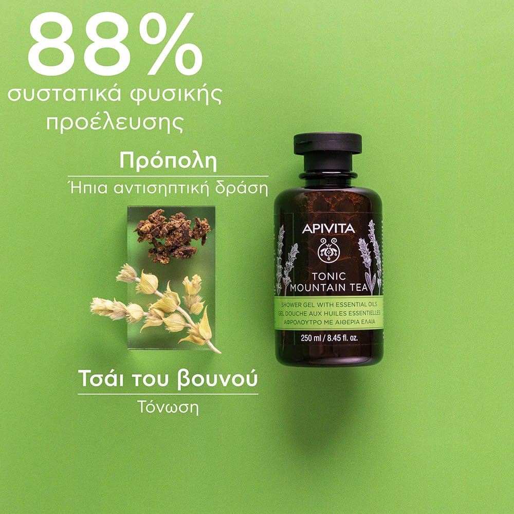 Apivita Tonic Mountain Tea Αφρόλουτρο, 250ml