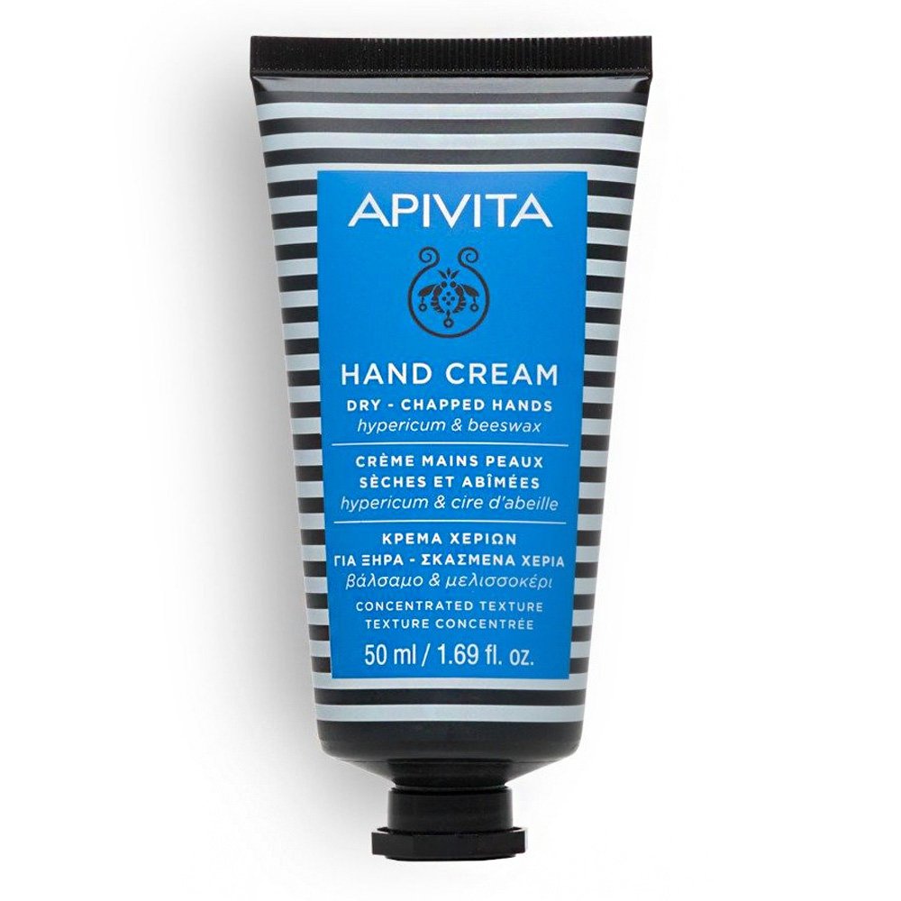 Apivita Hand Cream Hypericum & Beeswax Κρέμα για Ξηρά-Σκασμένα Χέρια με Βάλσαμο & Κερί Μελισσών, 50ml